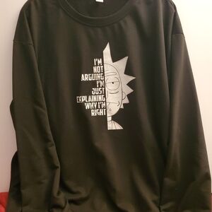 Rick & Morty Black Graphic Sweatshirt Men's Size L